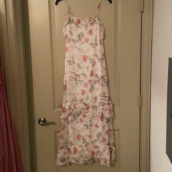 Ruffle Ivory Maxi/Midi Dress, Never Worn, Small - Picture 2 of 4
